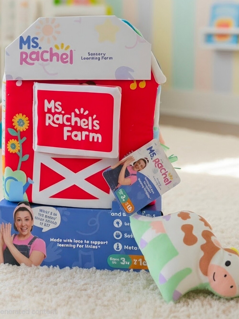 Ms. Rachel Official Baby Sensory Learning Farm Toy - NEW